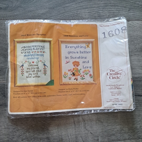 creative Circle Other - Creative Circle Sunshine and Love Cross Stitch Kit #1608